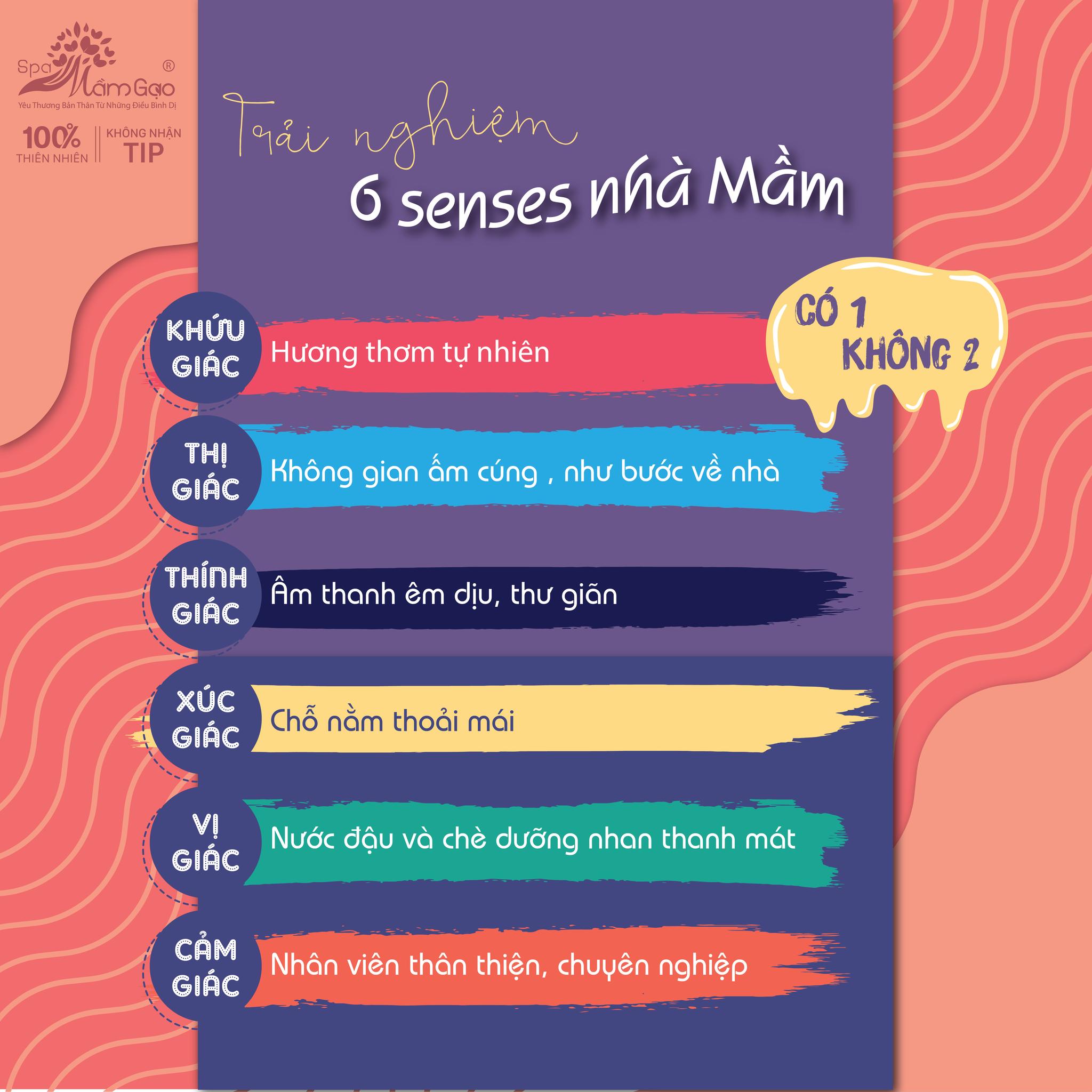 Trải nghiệm 6 senses khi đến Mầm Gạo Spa